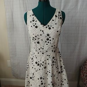 White & black Print Dress